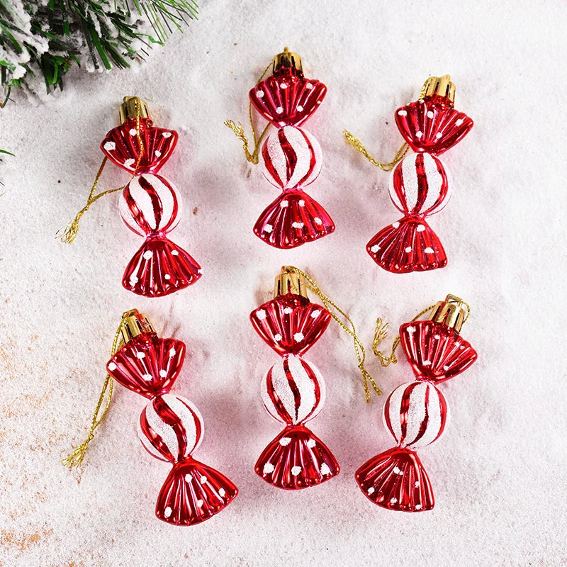 Sweets Christmas tree ornaments RED whitelollipop Christmas tree ornaments RED white