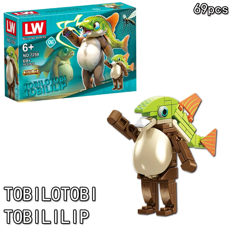 Toy figure and packaging of Tobilotobi Tobililip with LW branding on a white background.