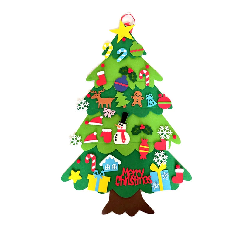 Toddler Kids Christmas Tree Felt Stick on Decorations