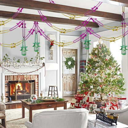 Traditional Foil Ceiling Hanging Decorations 4pcs 