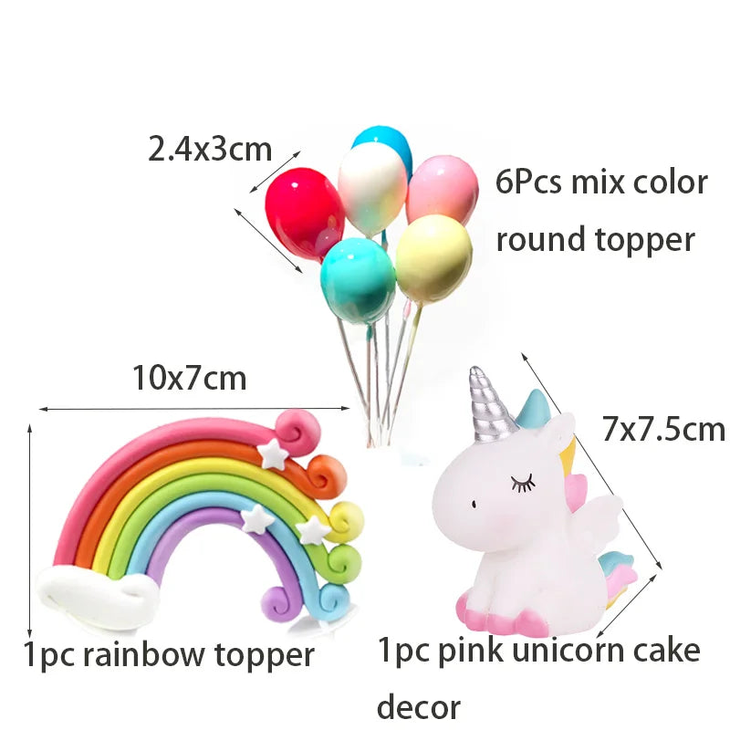 Unicorn birthday party cake toppers 