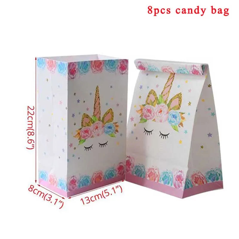 Unicorn birthday party candy bag