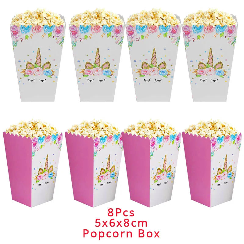 Unicorn birthday party unicorn popcorn box