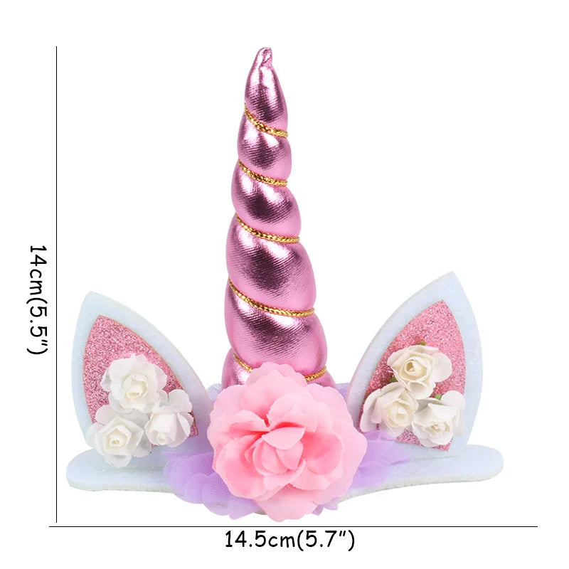 Unicorn party pink unicorn cake topper