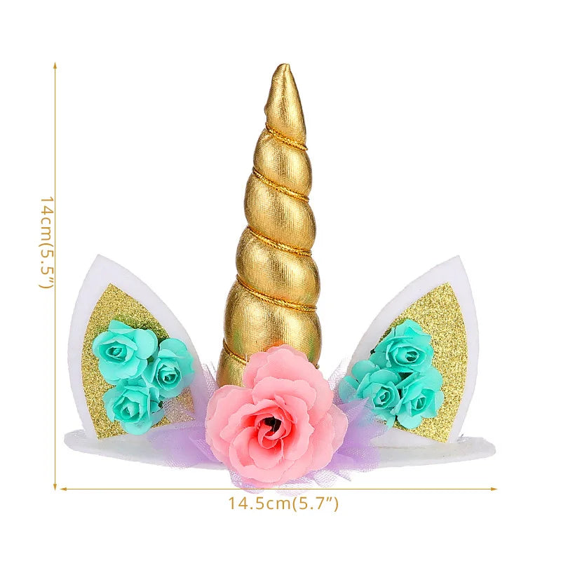 Unicorn party rainbow caketopper 14cm