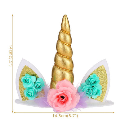 Unicorn party rainbow caketopper 14cm