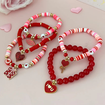 Valentines Day Charm Bracelet 5pc set