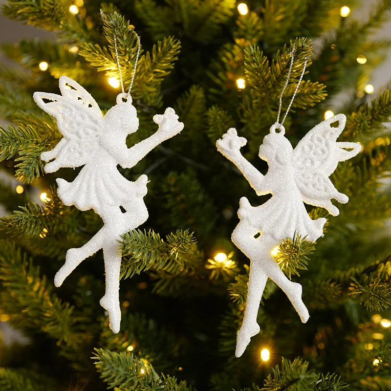 White Christmas Fairies Hanging Tree Ornament Decoration