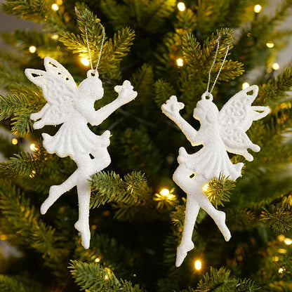 White Christmas Fairies Hanging Tree Ornament Decoration