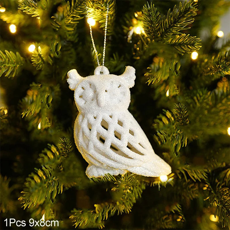 White Christmas Owl Christmas Tree Decoration