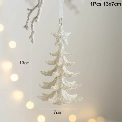White christmas tree ornament 13cmx7cm
