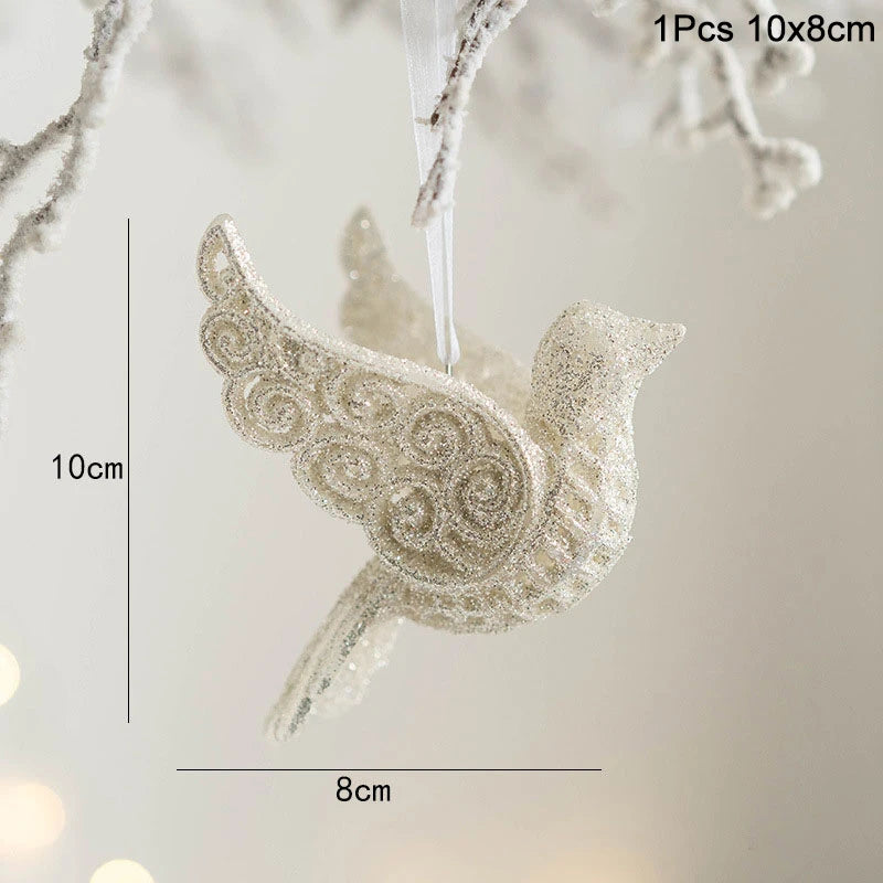 White dove bird Christmas tree hanging ornament