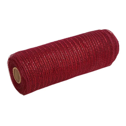 Wine Red Deco Mesh Christmas Craft DIY Wreath