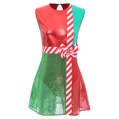 Womens Sparkly Present Fancy Dress Costume