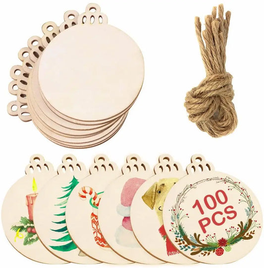 Wooden Christmas craft baubles