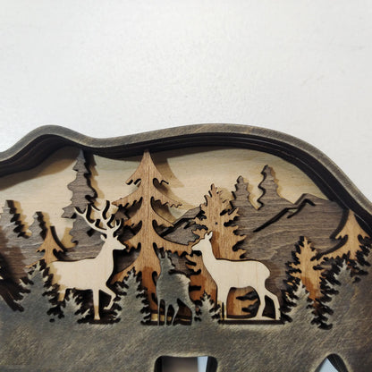 Wooden Elk ornament closeup