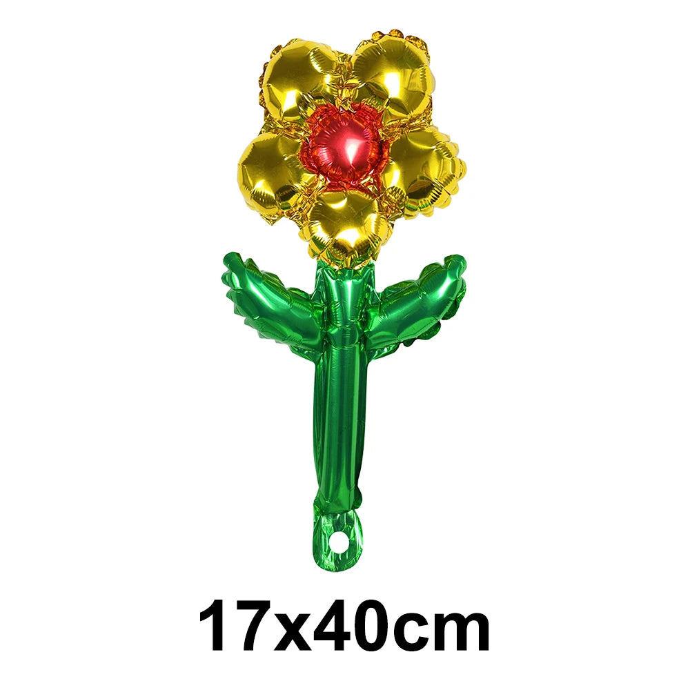 Yellow red Flower balloon handheld party decor