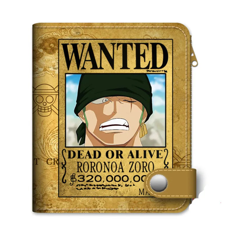 Zoro Anime Wanted Wallet Gift for Men