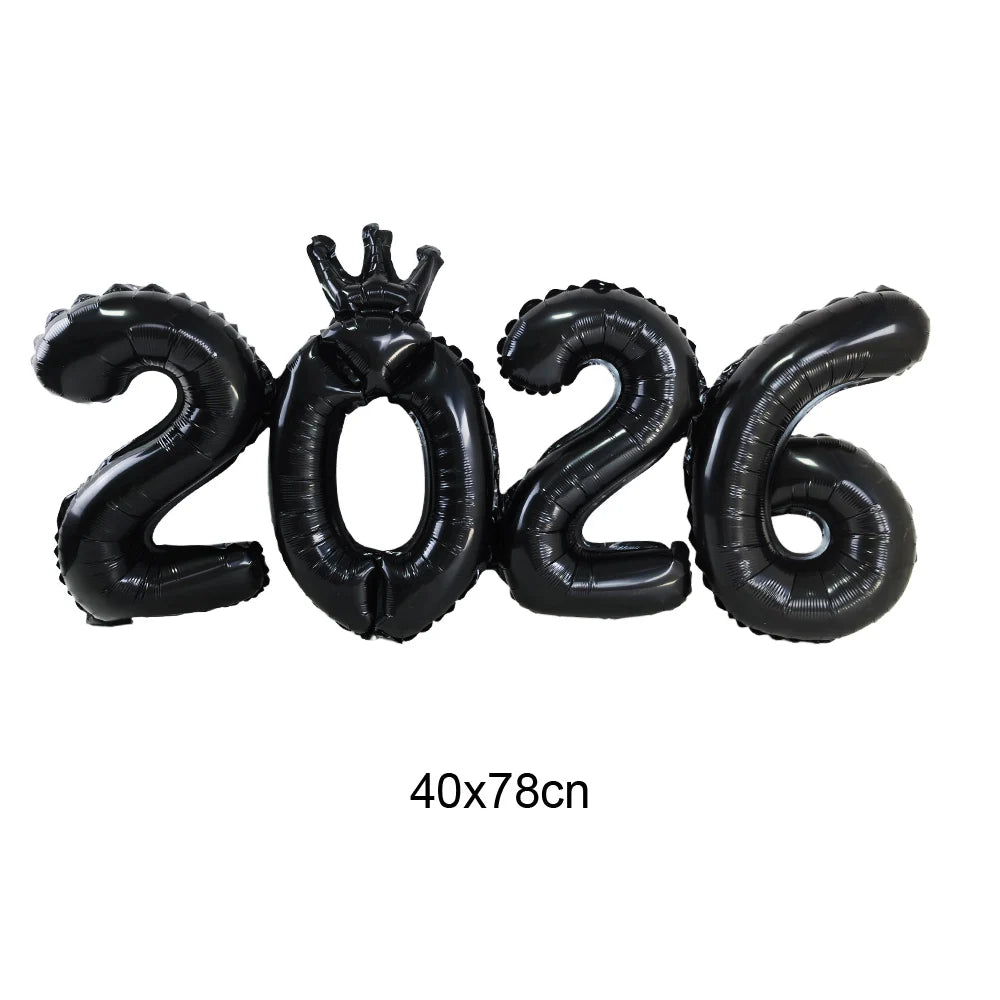 black 2026 foil balloon