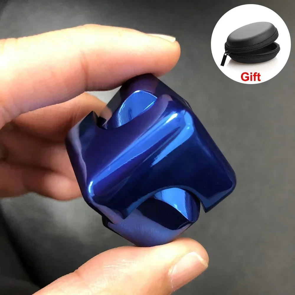 blue cube fidget spinner and case