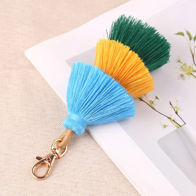 blue orange green bag tassle bag charm for girls