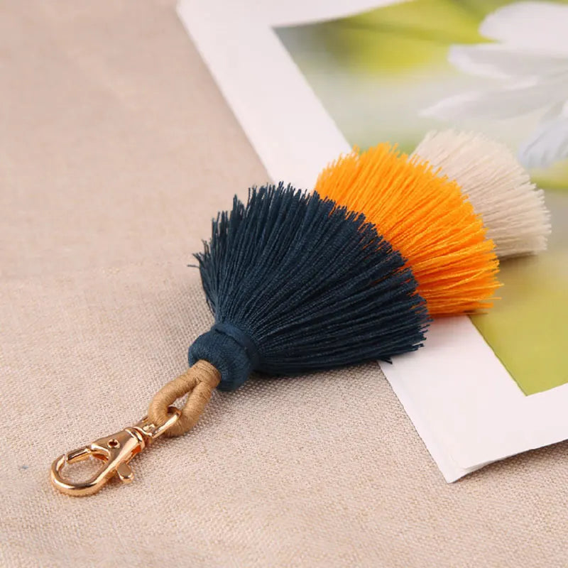 blue orange white bag charm gift for her