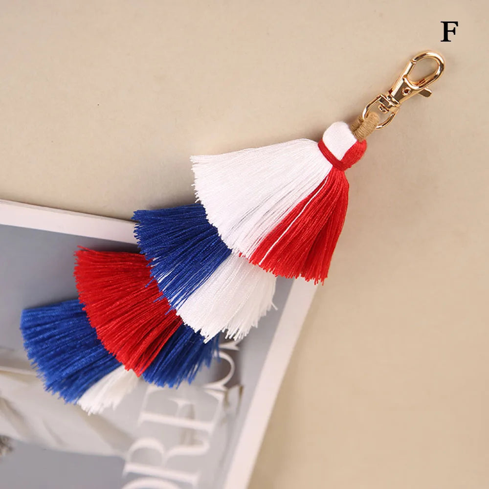 blue white red bag charm Christmas gift for her