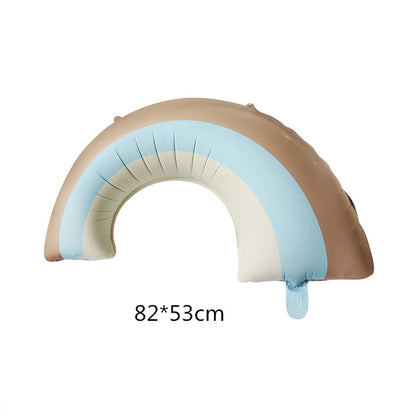 brown blue cream rainbow balloon baby shower birthday