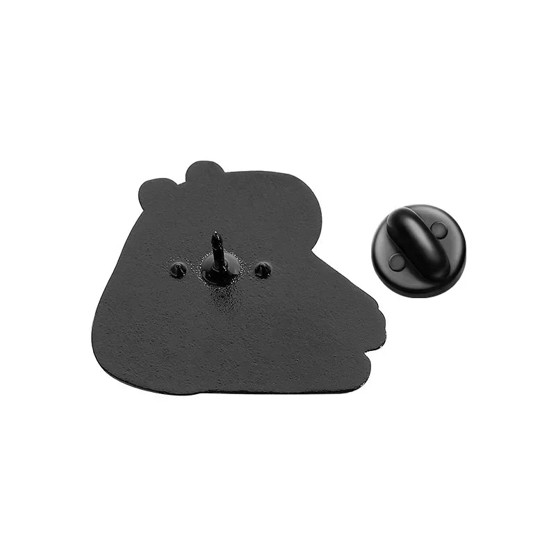 capybara pin badge back