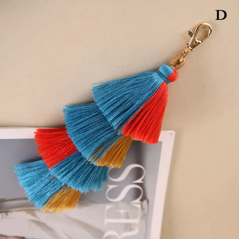 orange blue mustard 4 layer bag charm gift for her