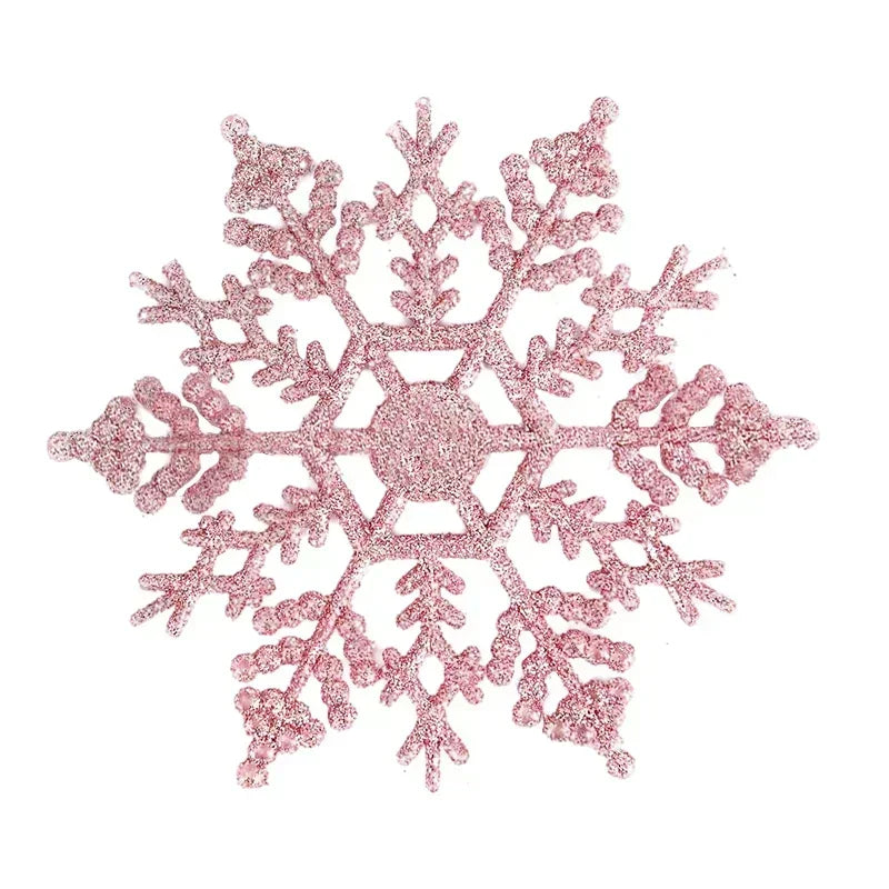 Pink glittery snowflake on a white background