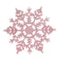Pink glittery snowflake on a white background