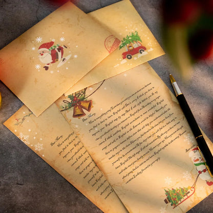 vintage colour Christmas letter paper